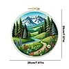 Path By River-DIY Embroidery Kit with Pattern Cotton Threads Needles Hoop 30*30cm/11.81*11.81in