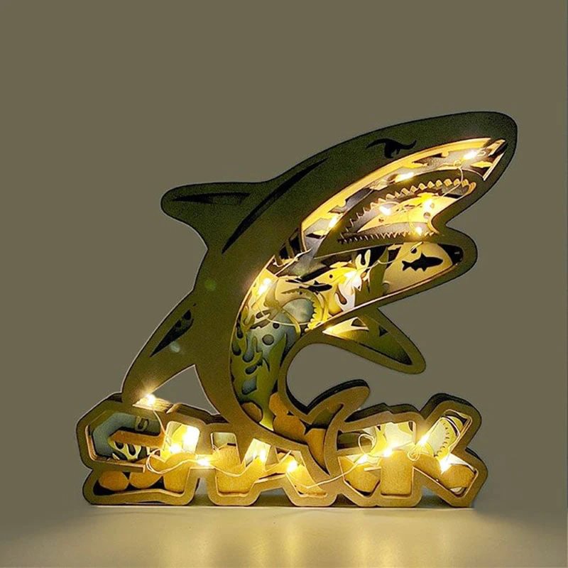 WoodyOrnament Shark Carving Handcraft Gift