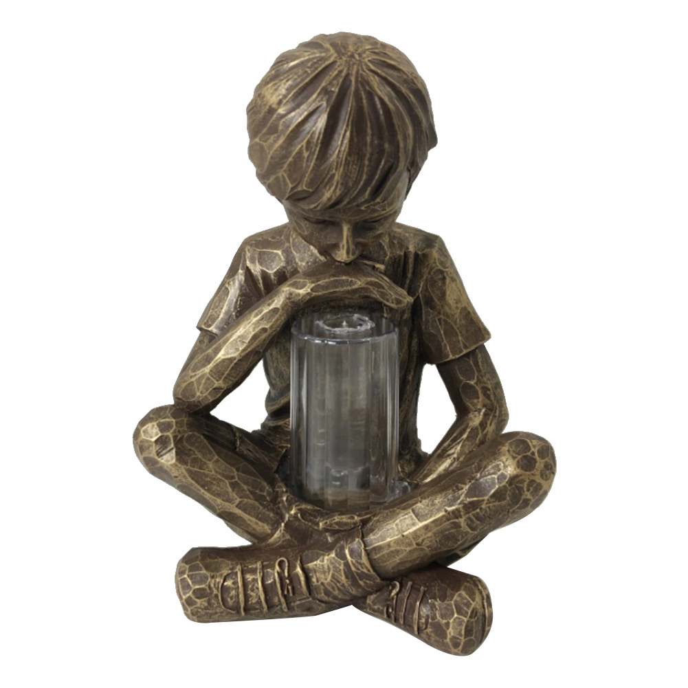 

Resin Prodigy Statue Outdoor Park LED Children Sculpture Courtyard Decor, 501 Original