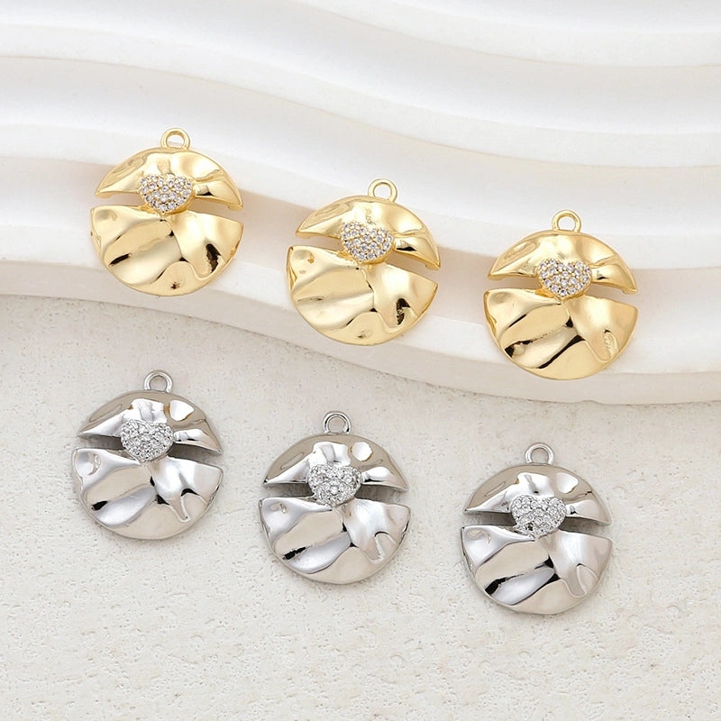 1 Piece Copper Zircon Irregular Pendant