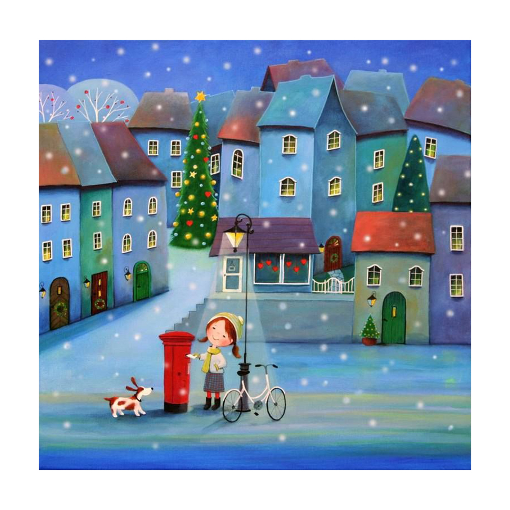 

30*30CM - Round Drill Diamond Painting - Block Girl, 501 Original