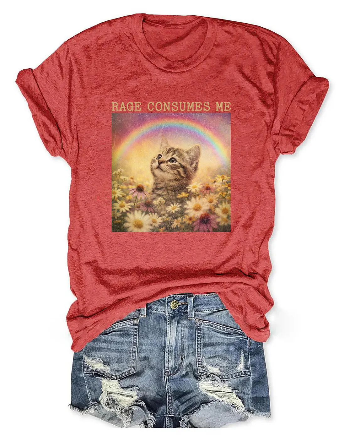 Rage Consumes Me Cute Cat T-shirt