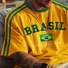 Unisex Retro Brazilian Football Oversized T-Shirt by Inlyline