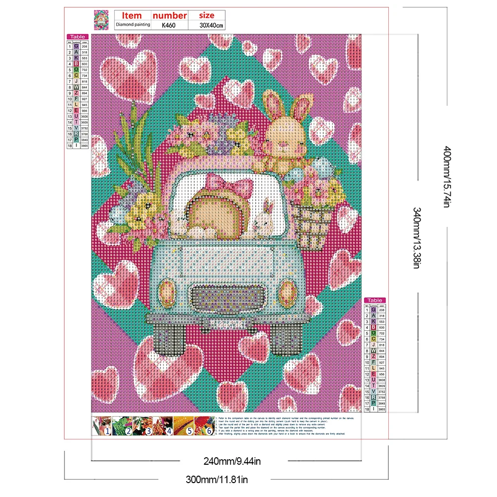 Full Round Diamond Painting 30*40cm - Toy Rabbit