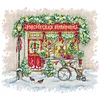>SALE<Embroidery Eco-cotton Thread 14CT Printed Xmas Window Cross Stitch 34x30cm