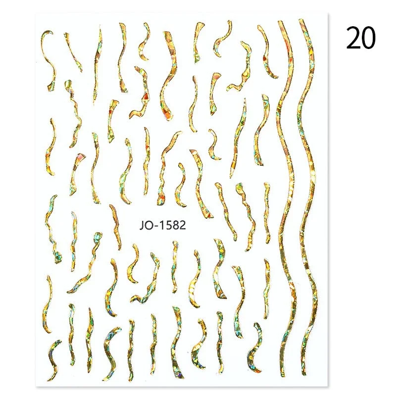 1Pc Black White French 3D Nail Sticker Hollow Painting Nail Trasnfer Sliders Manicure Butterfly Star Heart Pattern Nail Decor-Nail Inspo