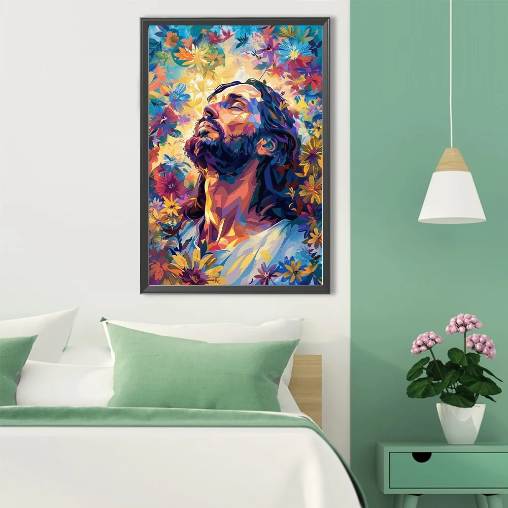 Diamond Painting - Full Round Drill - Flower Jesus(Canvas|40*60cm)