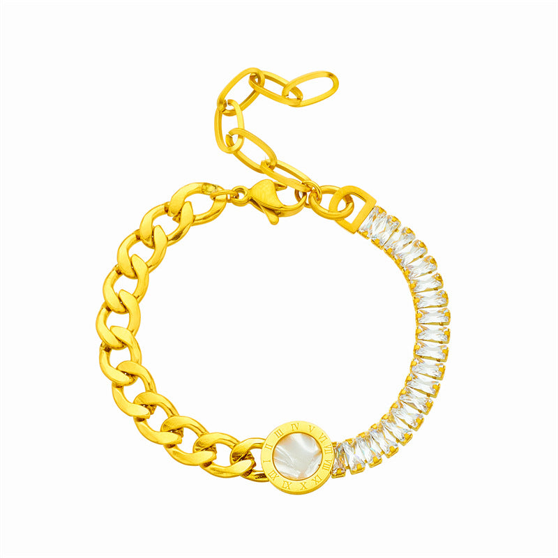 Women Chain Tennis / Diamond Line Titanium Steel Electroplating Bracelets