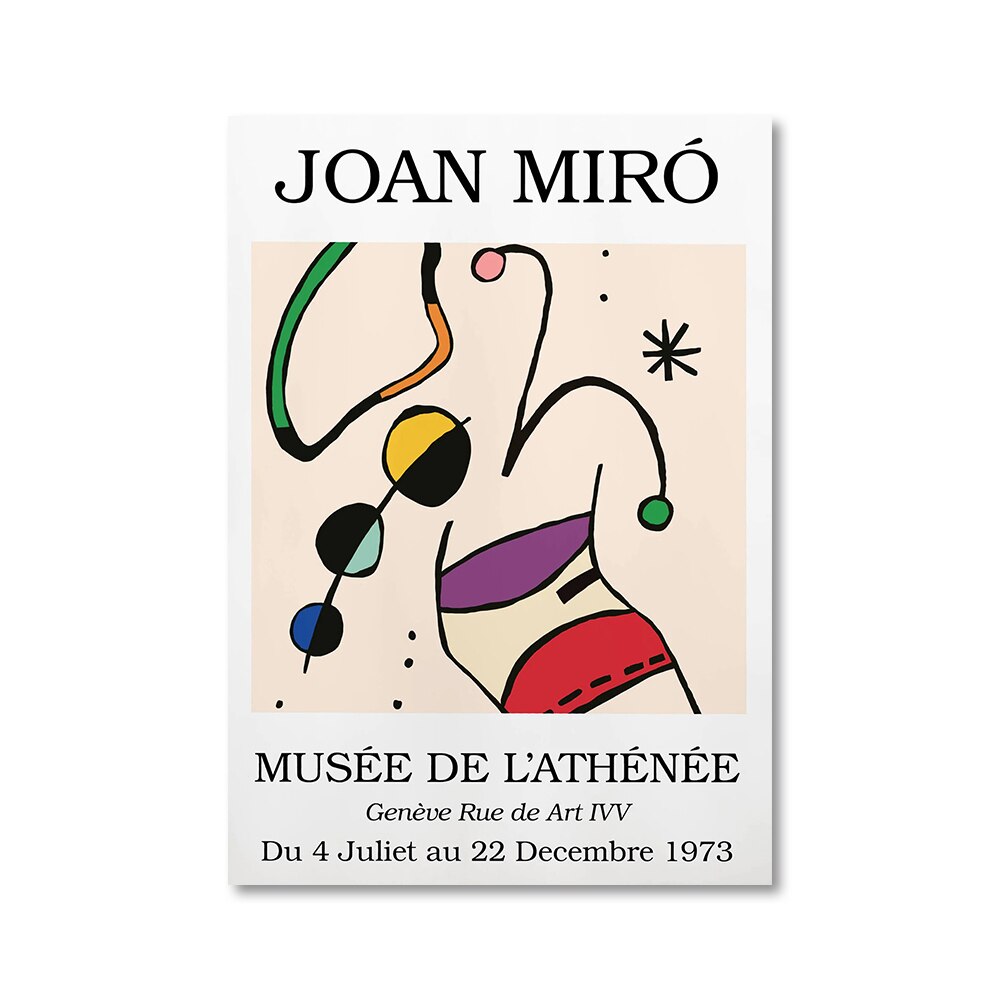 Joan Miro Exhibition Posters And Prints Abstract Surrealism Art Canvas Painting Wall Art Picture For Living Room Home Decoration
