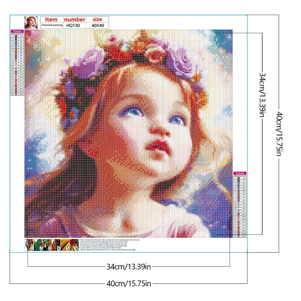 Full Round Diamond Painting 40*40cm - Little Girl