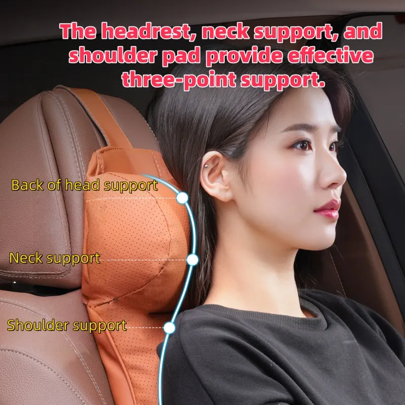 Adjustable car headrest and neck pillow