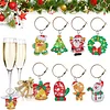8PCS DIY Diamond Painting Art Wine Glass Charm Christmas Pendant Kits