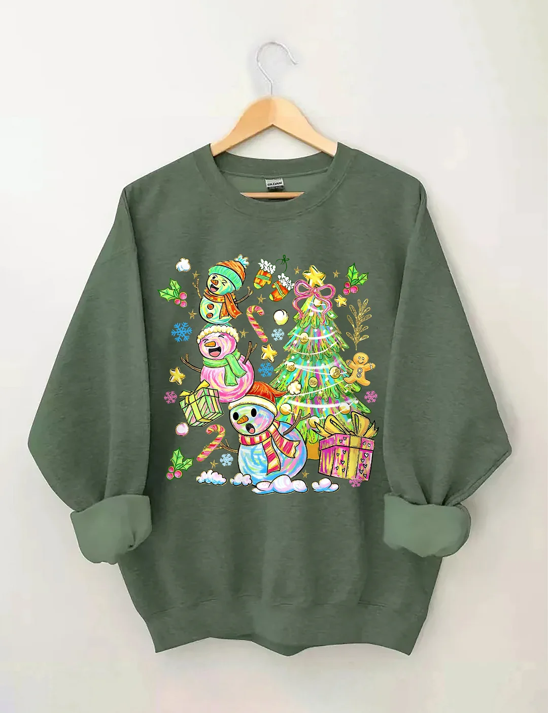 Snowman Christmas Tree Sweatshirt