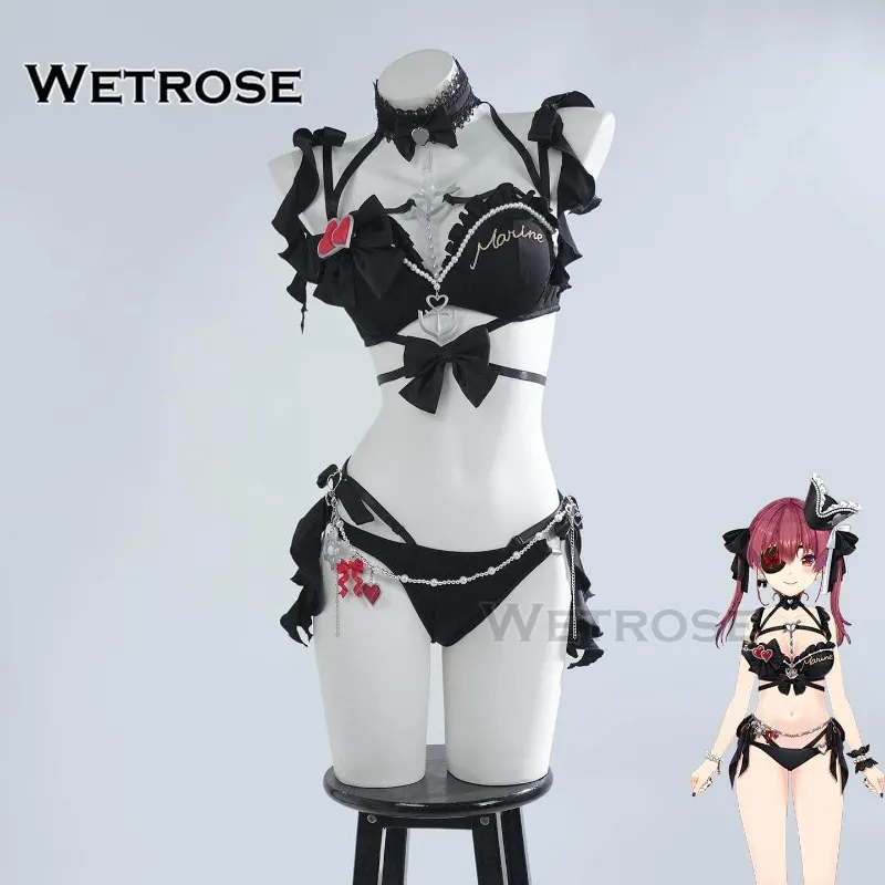 [Wetrose] Pre-Order Hololive Dreams Houshou Marine Black Swimsuit Vtuber Cosplay Costume