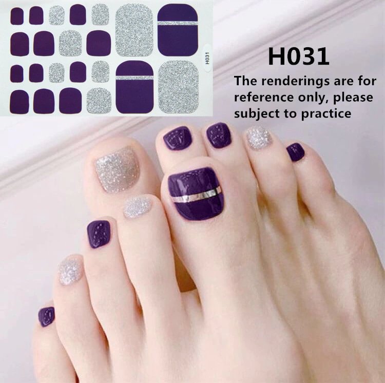 Agreedl 1sheet Flower Toenail Sticker Full Toe Nail Wraps Art Polish Stickers Self-adhesive False Nail Design Manicure for Women Girls