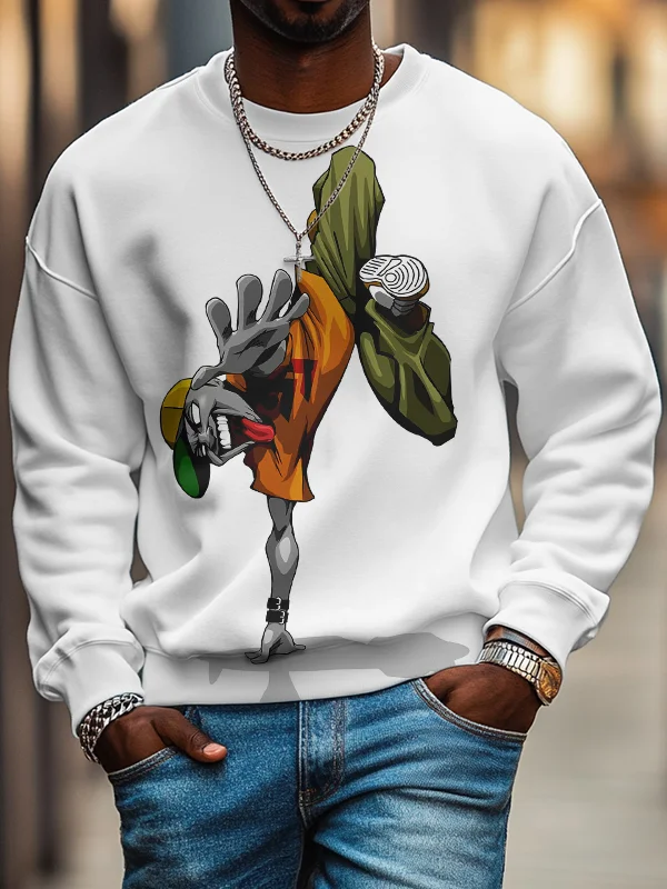 Men's Fun Art Hip-hop Dancer Print Casual Sweatshirt