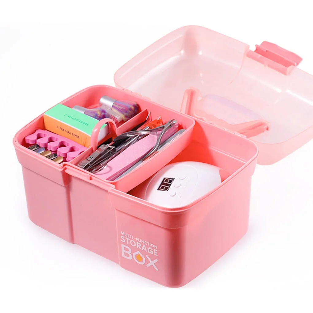 Plastic Multifunction Makeup Storage Box Nail Polis Organizer Lipstick