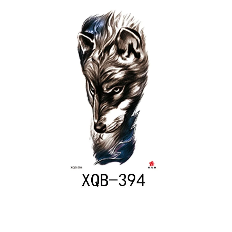 Small Full Arm Waterproof Tattoo Sticker Half Arm Arm Fierce Animal Arm Lasting European and American Tattoo Sticker