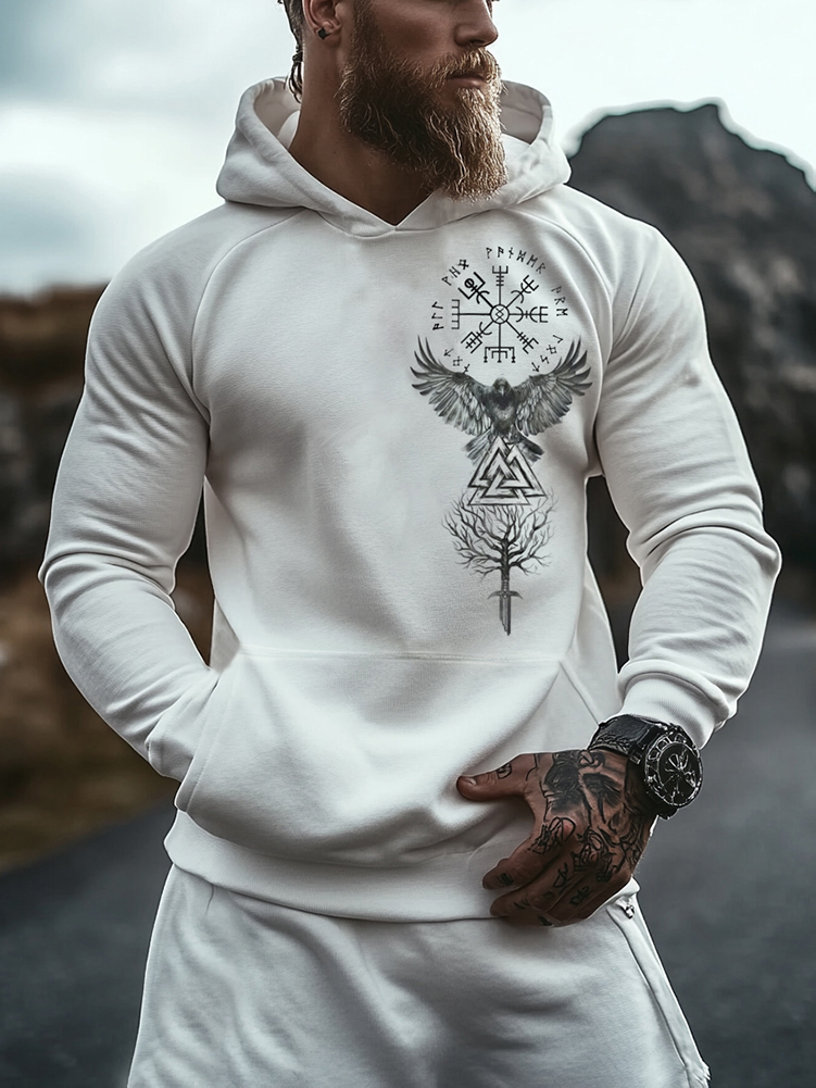 Viking World Tree Uttara j ir Crow Totem Casual Hoodie / Rvogue / Rvogue