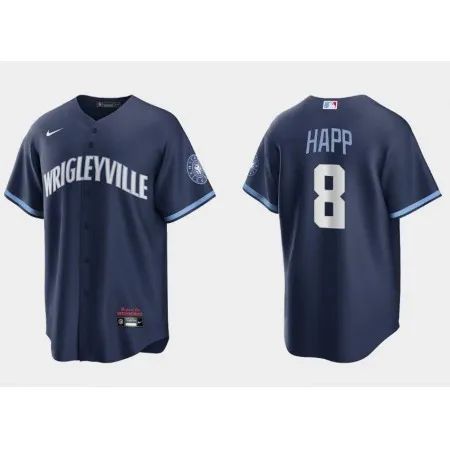 Youth Chicago Cubs #8 ian Happ Navy City Connect Cool Base Stitched Baseball Jersey