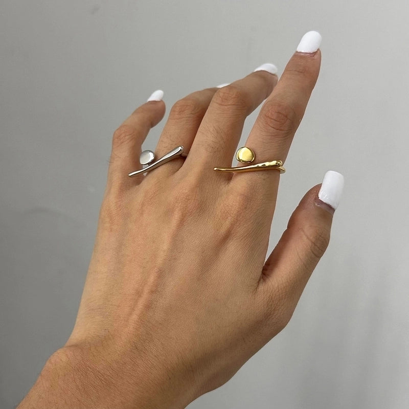 Minimalist Classic Style Geometric 304 Stainless Steel Open Rings