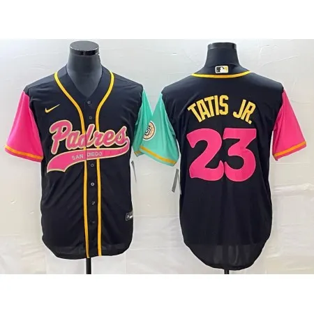 Men's San Diego Padres #23 Fernando Tatis Jr. Black Cool Base Stitched Baseball Jersey F34Z