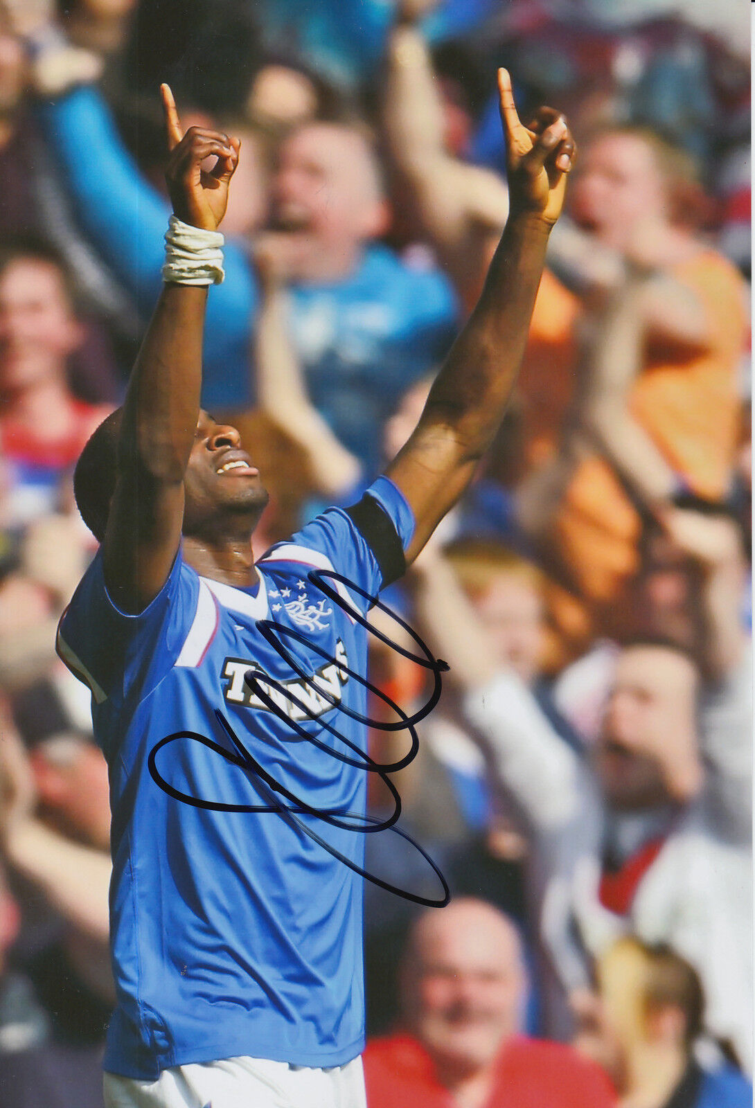 RANGERS HAND SIGNED SONE ALUKO 12X8 Photo Poster painting 1.