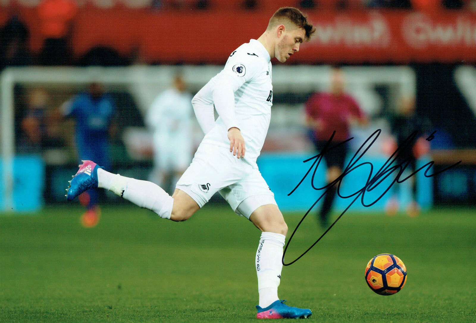 Alfie MAWSON SIGNED Autograph 12x8 Swansea City Action Photo Poster painting AFTAL COA