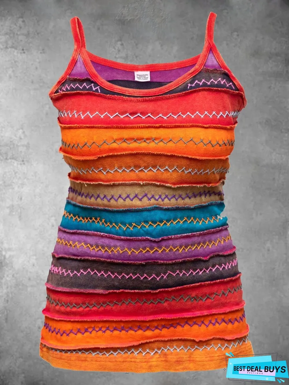 Casual Sleeveless Round Neck Printed Top