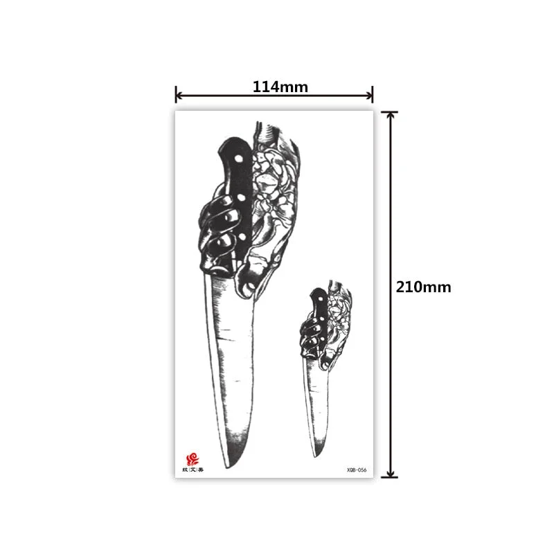 Tattoo Applique Arm Men and Women Small Full Arm Waterproof Tattoo Sticker Symbol Totem Animal Skull Text Tattoo Sticker