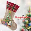 14 Inch Large DIY Linen Diamond Painting Xmas Stocking Hanging Gift Candy Bag Kits(20x35cm)