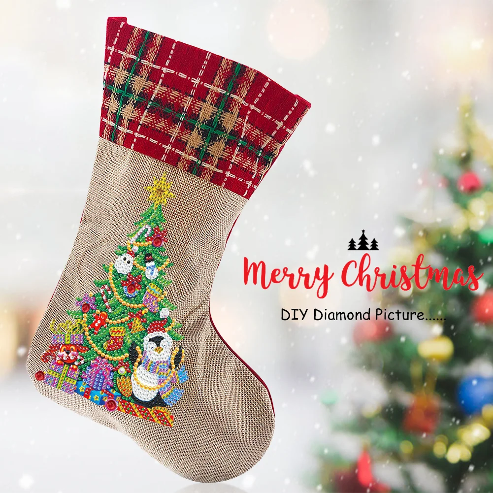 DIY Diamond Painting Christmas Socks