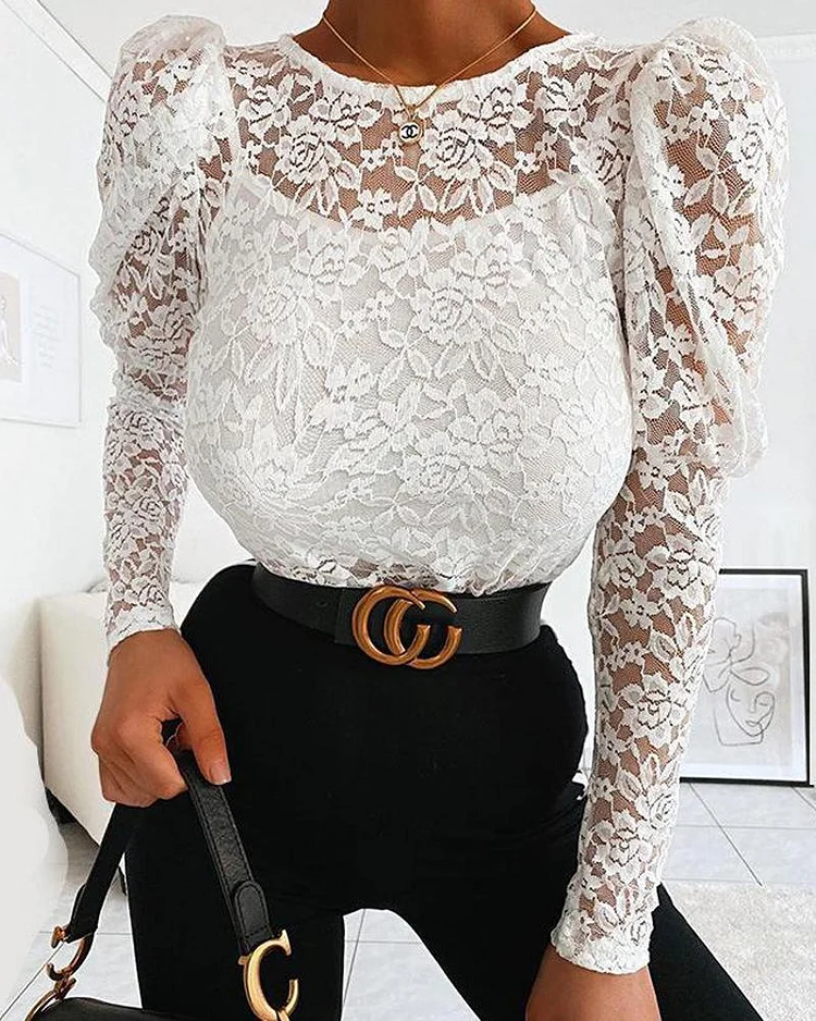 Boat Neck Lace Top-elleschic