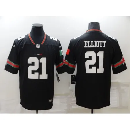 Men's Dallas Cowboys #21 Ezekiel Elliott Black Mexico Stitched Jersey