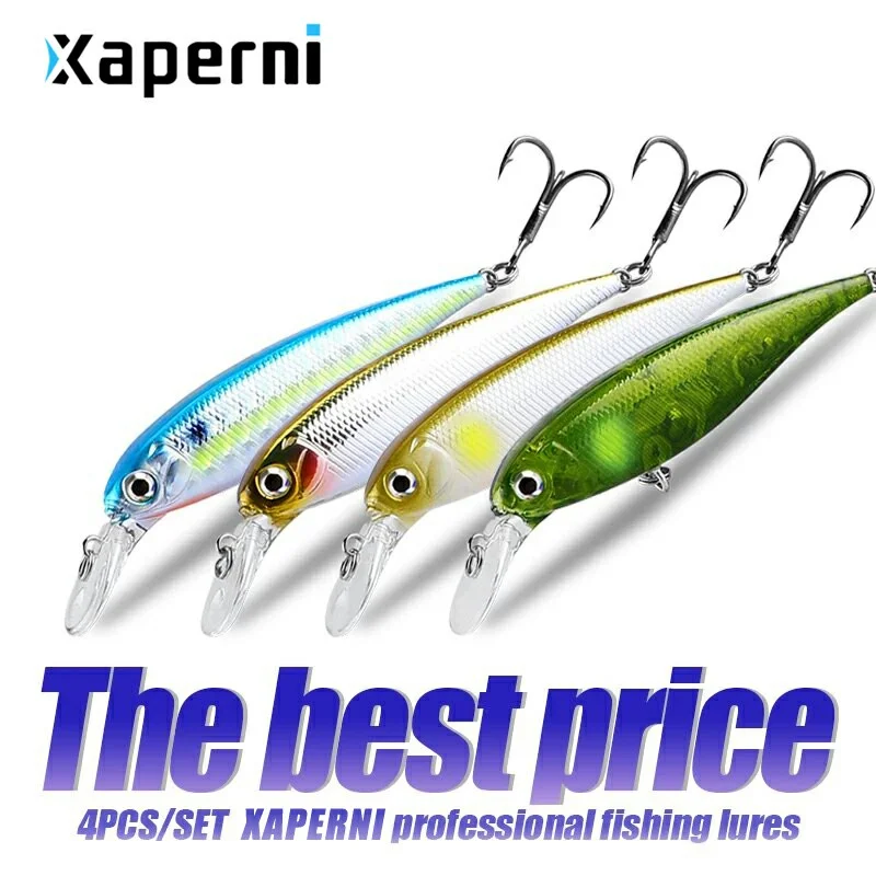 Xaperni Hot sales 4pcs/set 6cm 4.8g hot model fishing lures hard bait 10color for choose minnow quality professional minnow