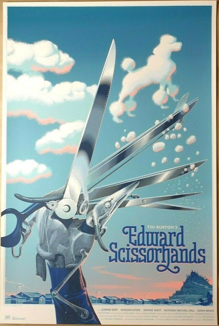 LAURENT DURIEUX - EDWARD SCISSORHANDS (POODLE) Screen Print Poster Johnny Depp