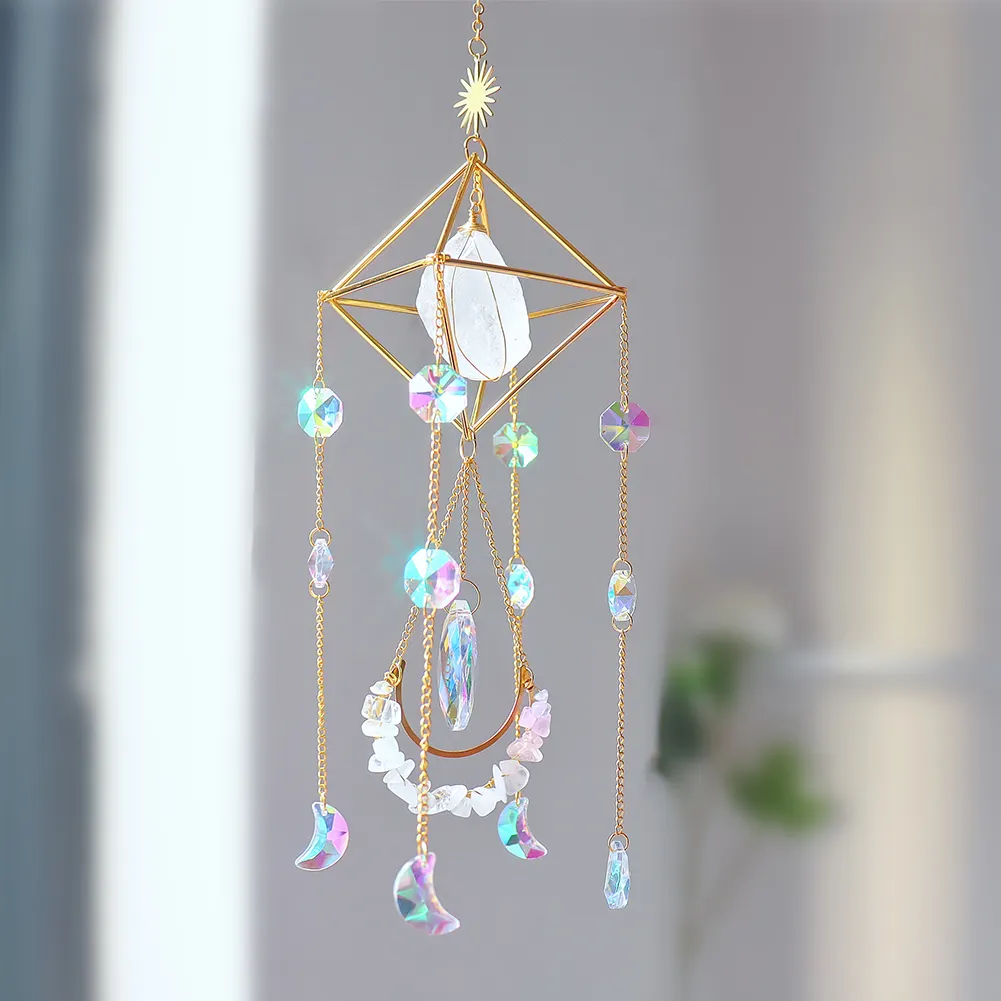 K9 Crystal Light Catchers Wind Chime Sunlight Trapping Windchimes Jewelry