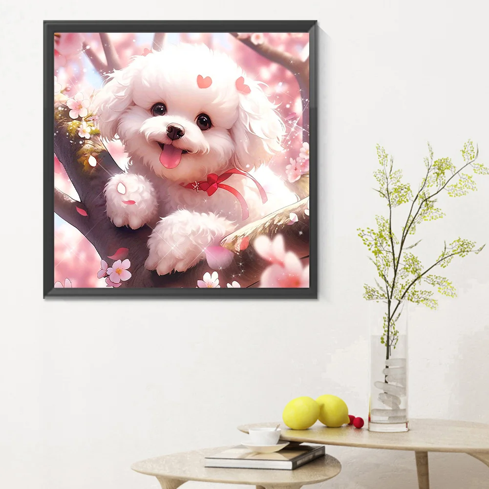 Diamond Painting - Full Round Drill - Flower Dog(Canvas|30*30cm)
