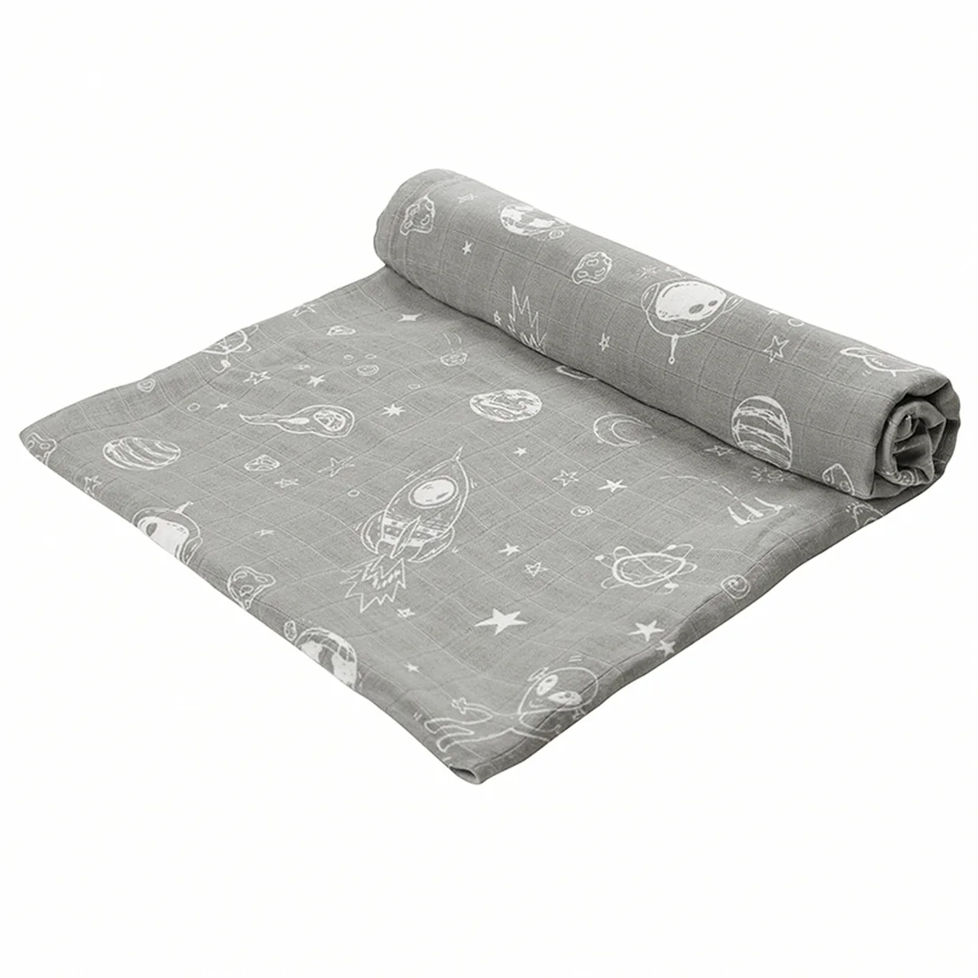 Egmao Baby Bamboo Muslin Swaddle Receiving Blanket 
