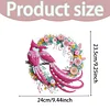 2D Flat DIY Hanging Diamond Art Kits DIY Home Decor Hanging Charm (Bird Wreath)