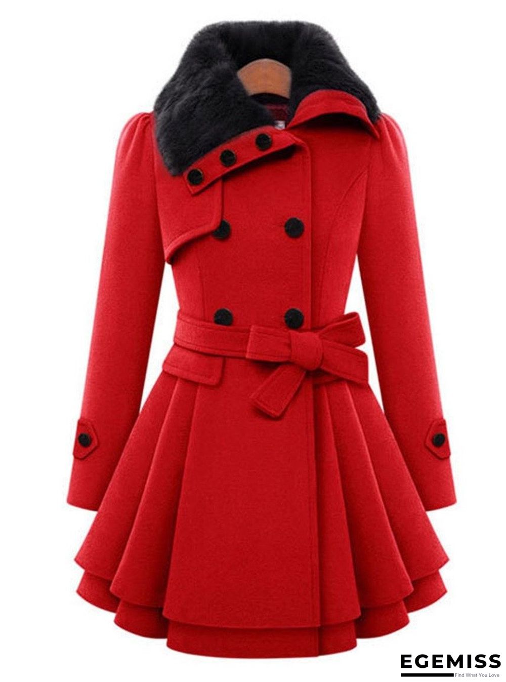 Fold-Over Collar Plain Coat | EGEMISS
