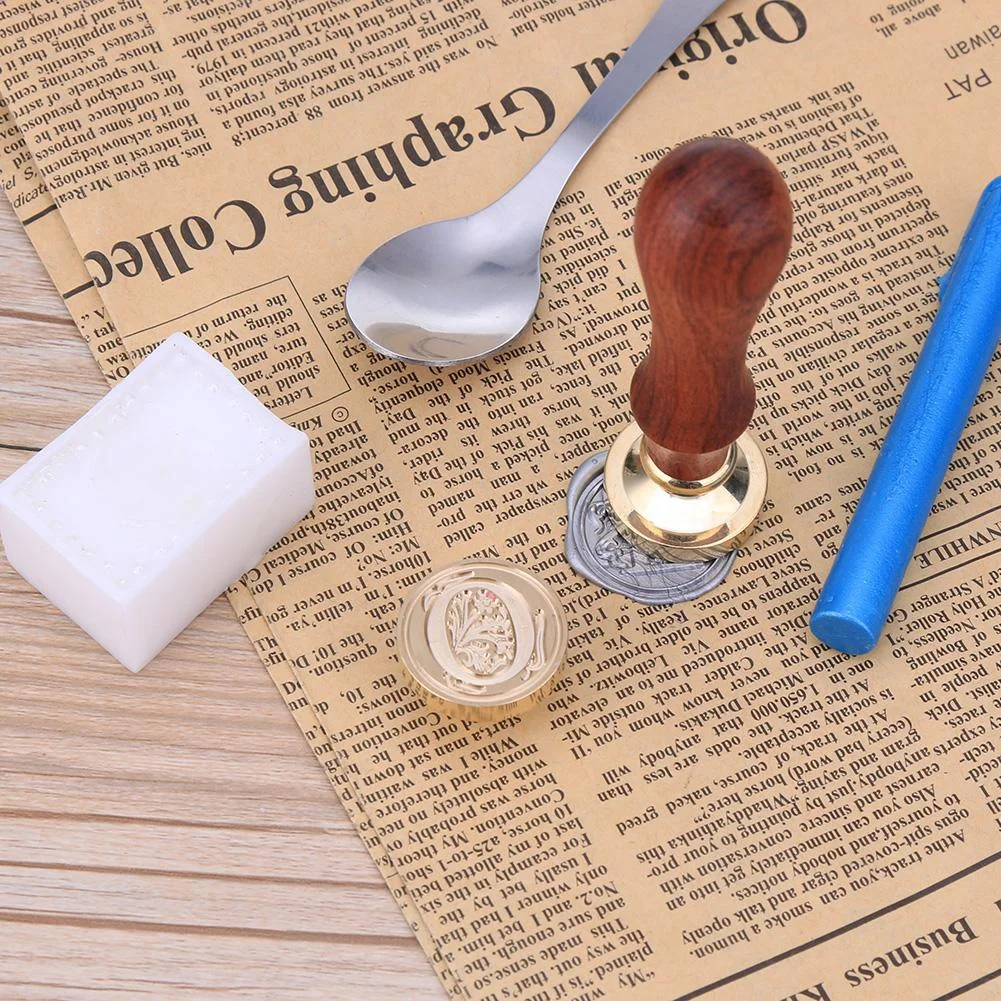 European Letter Wax Paint Seal Vintage Envelope Sealing Copper Head Stamp