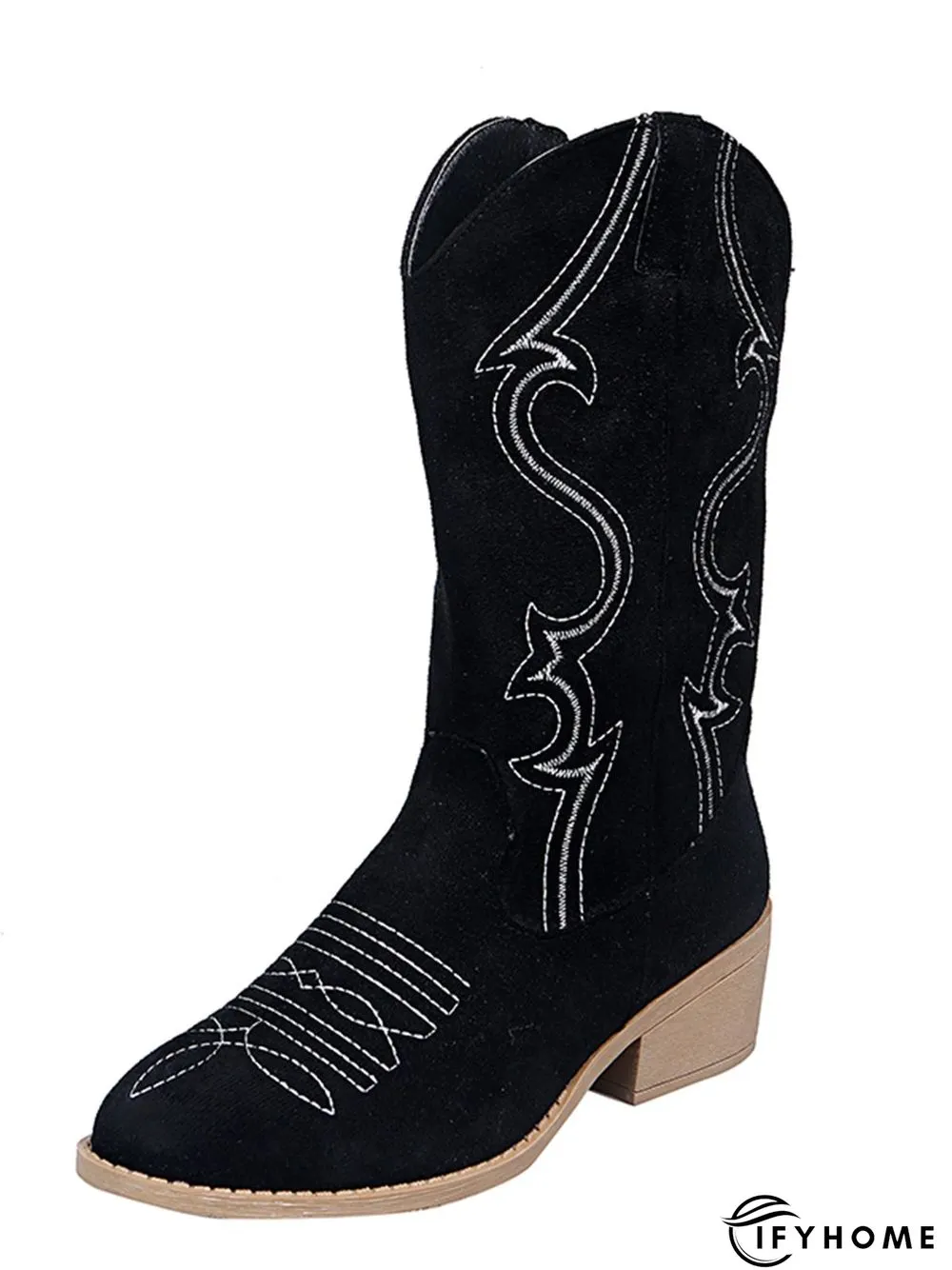 Vintage Faux Suede Embroidery Western Boots | IFYHOME