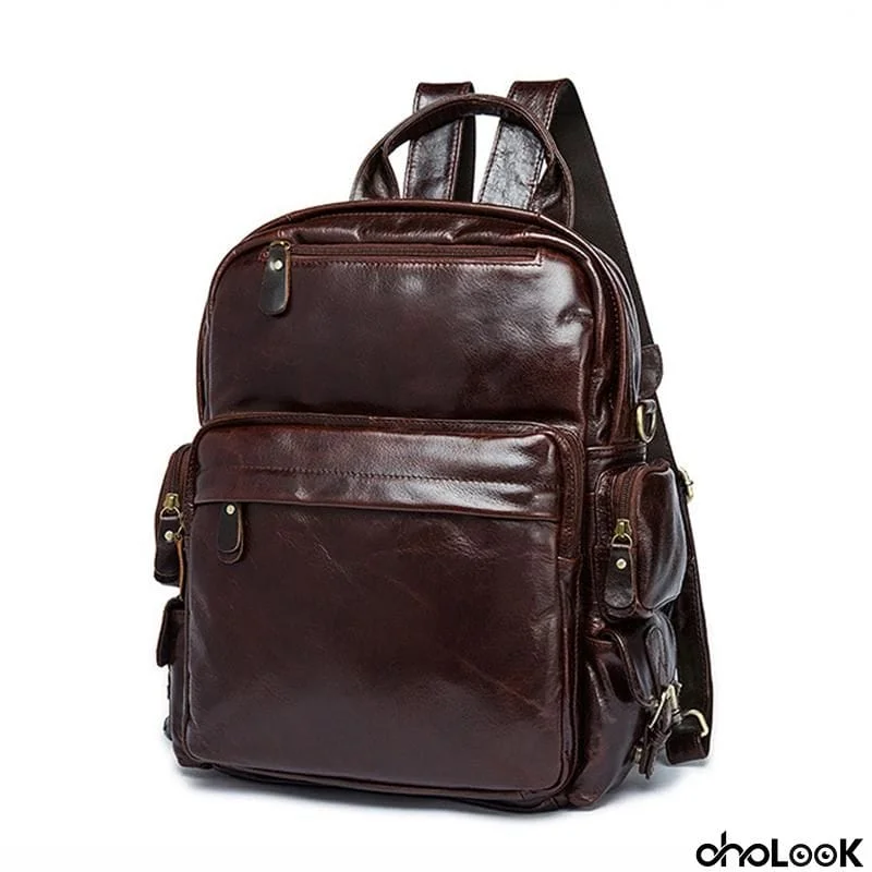 Classic Leather Casual Vintge Backpacks WIth Large Capacity