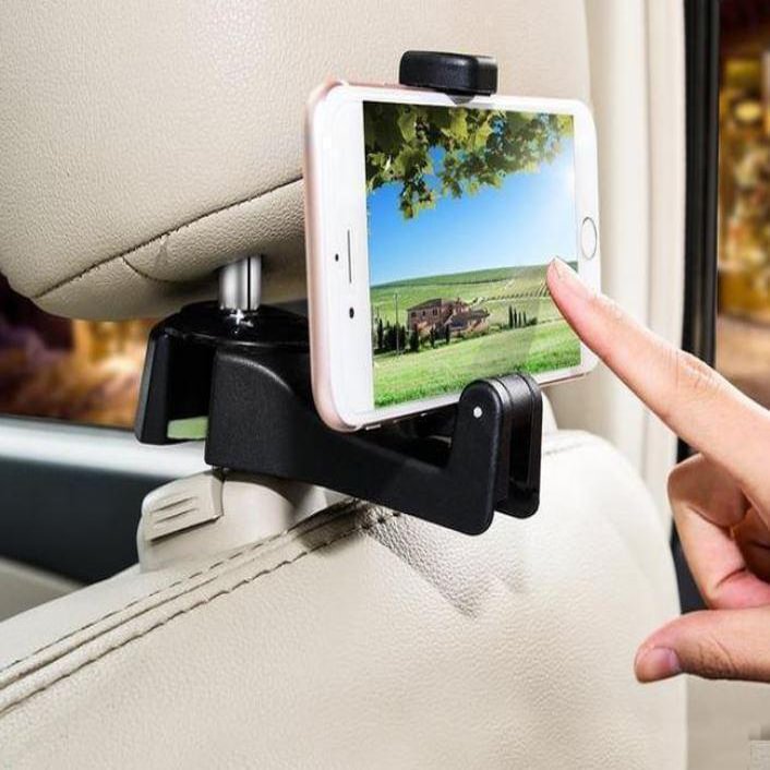 2-in-1 Car Headrest Hook and Phone Holder