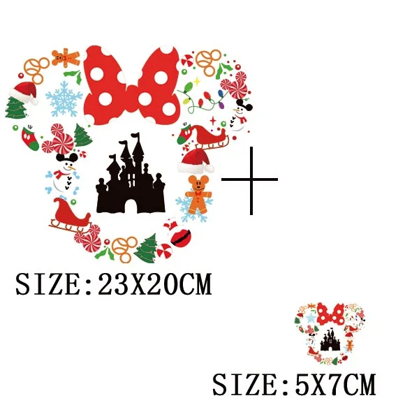 Beautiful Christmas Gift Thermal Sticker On Clothes DIY T-shirt Washable Iron On Patch For Clothing Christmas Design Patch Decor