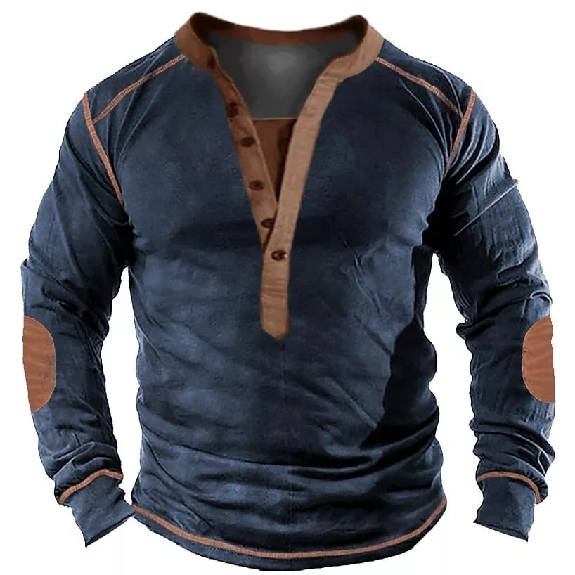 Men's Casual Matching Round Neck Long Sleeve Henny Shirt