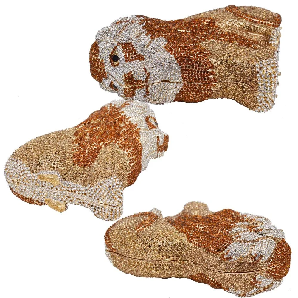 Animal Designer Luxury Crystal Evening Bag lion leopard Clutch Purse Women Handbags Chain Day Clutches SC911