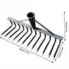 High Carbon Steel Nail Rake Weeding Rake Loose Soil Rake Farm Tools(12 Teeth)