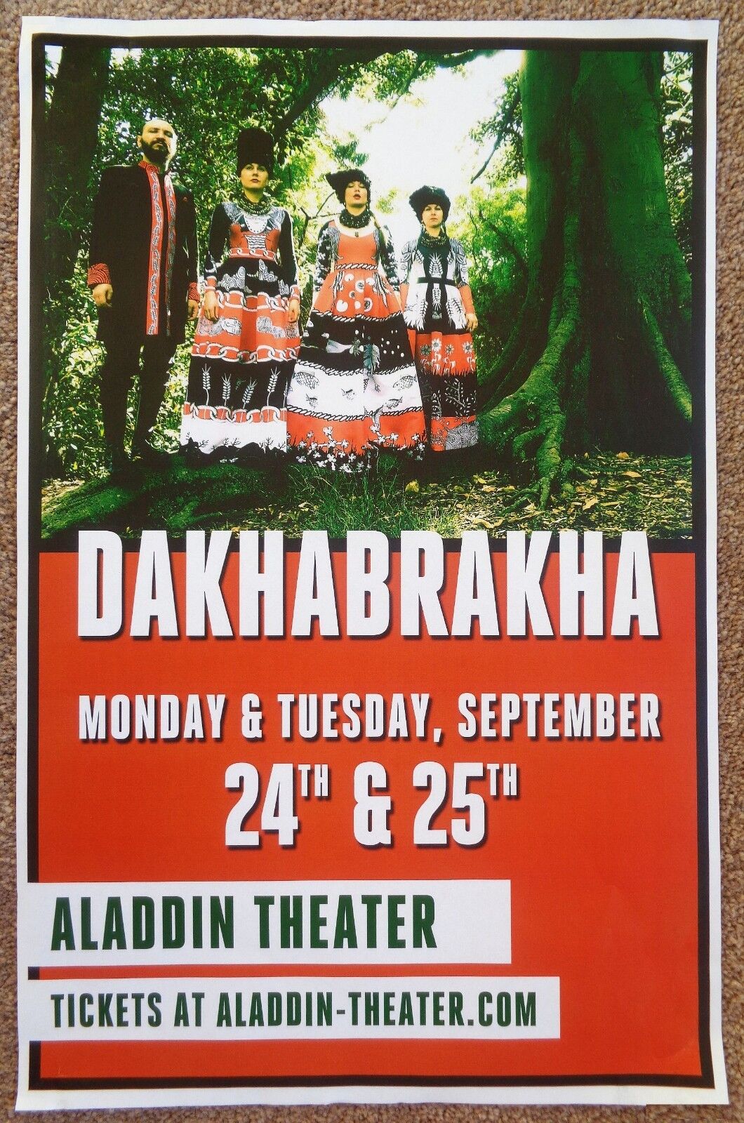 DAKHABRAKHA 2018 Gig POSTER Portland Oregon Concert Ukraine